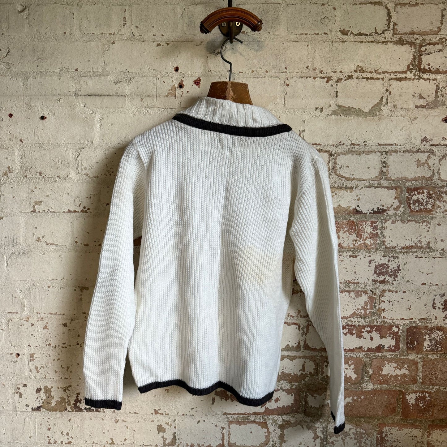 1960s White Roll Neck Knitted Jumper