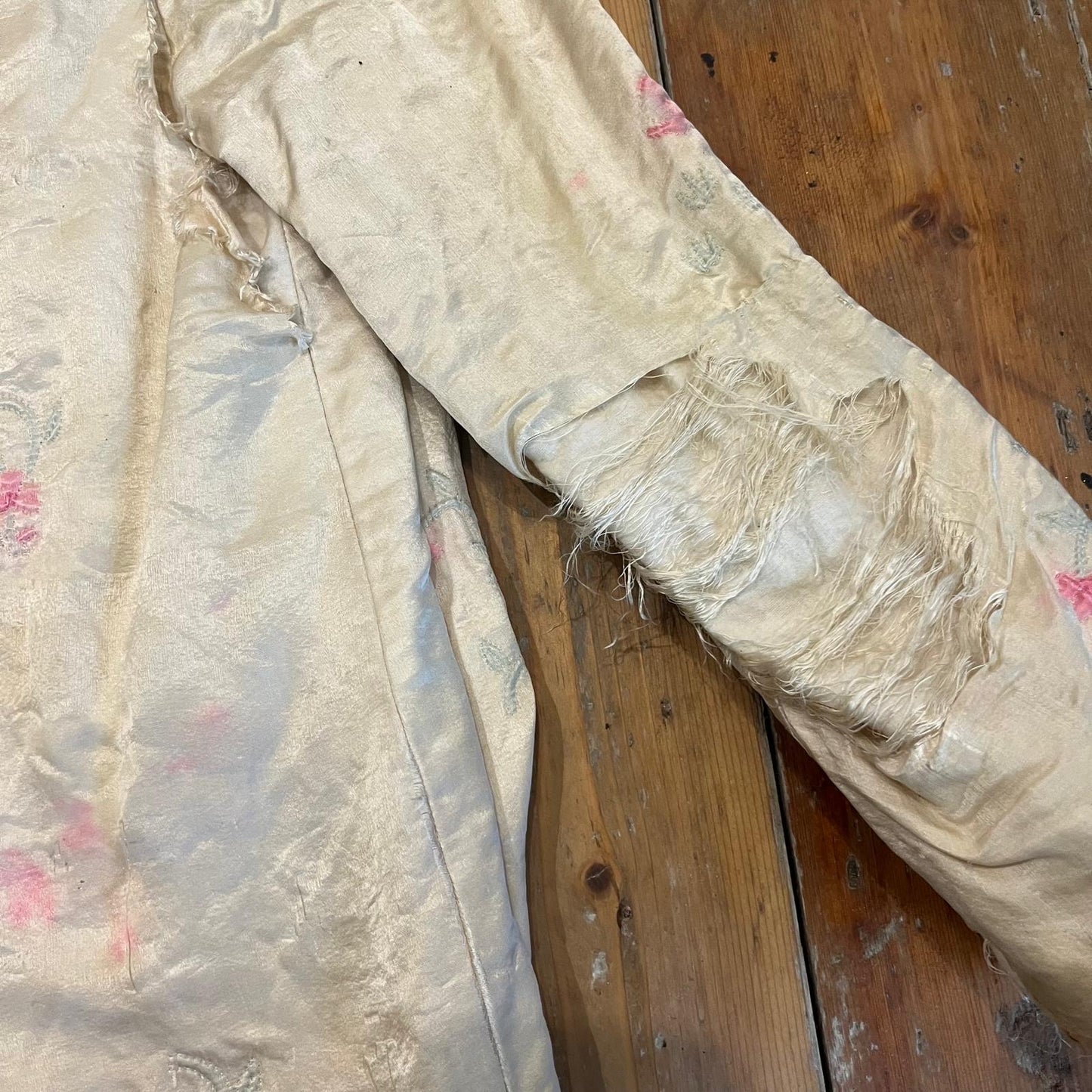 1940s Silk Satin Embroidered Jacket Coat