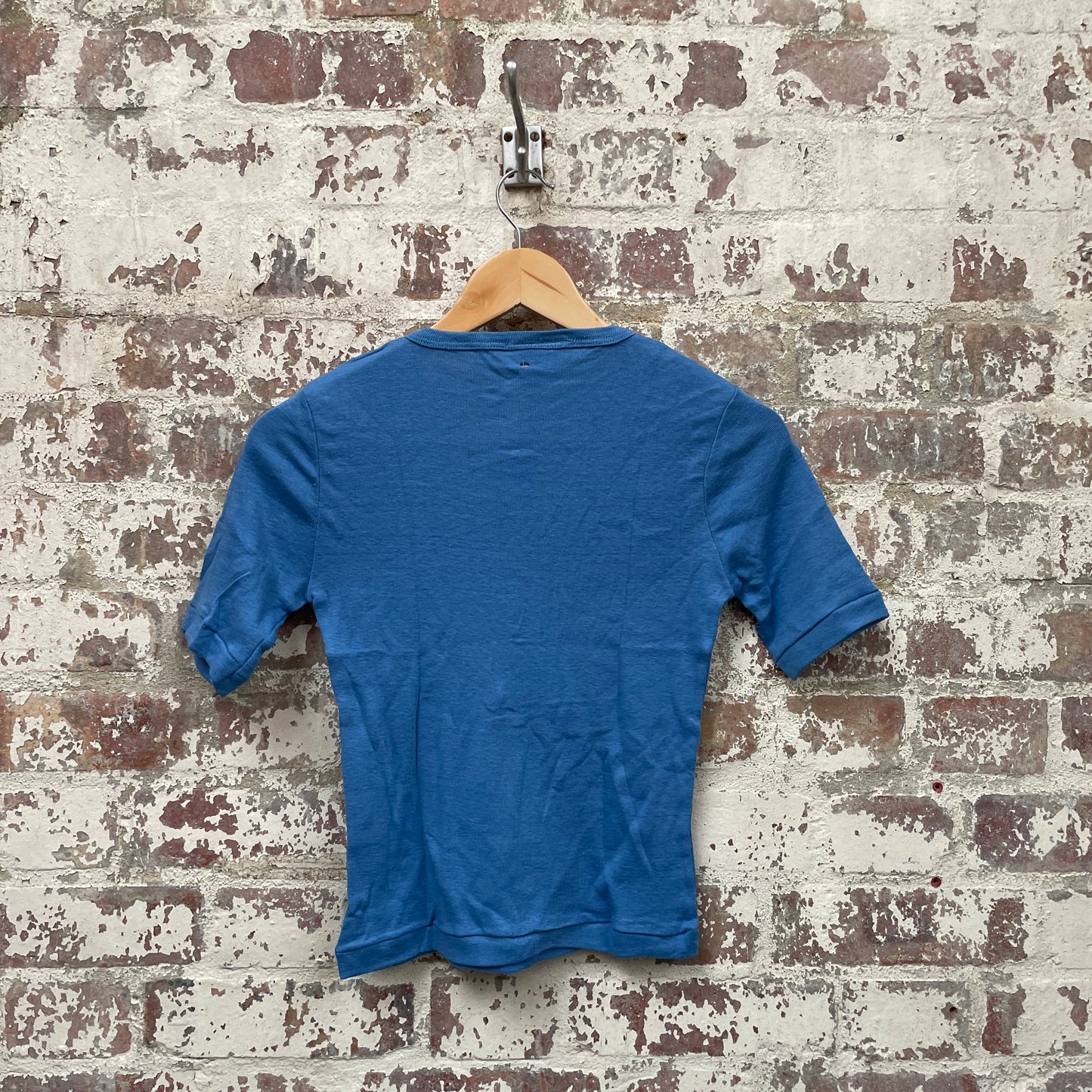 Vintage 1970s 1980s Blue Button T-Shirt