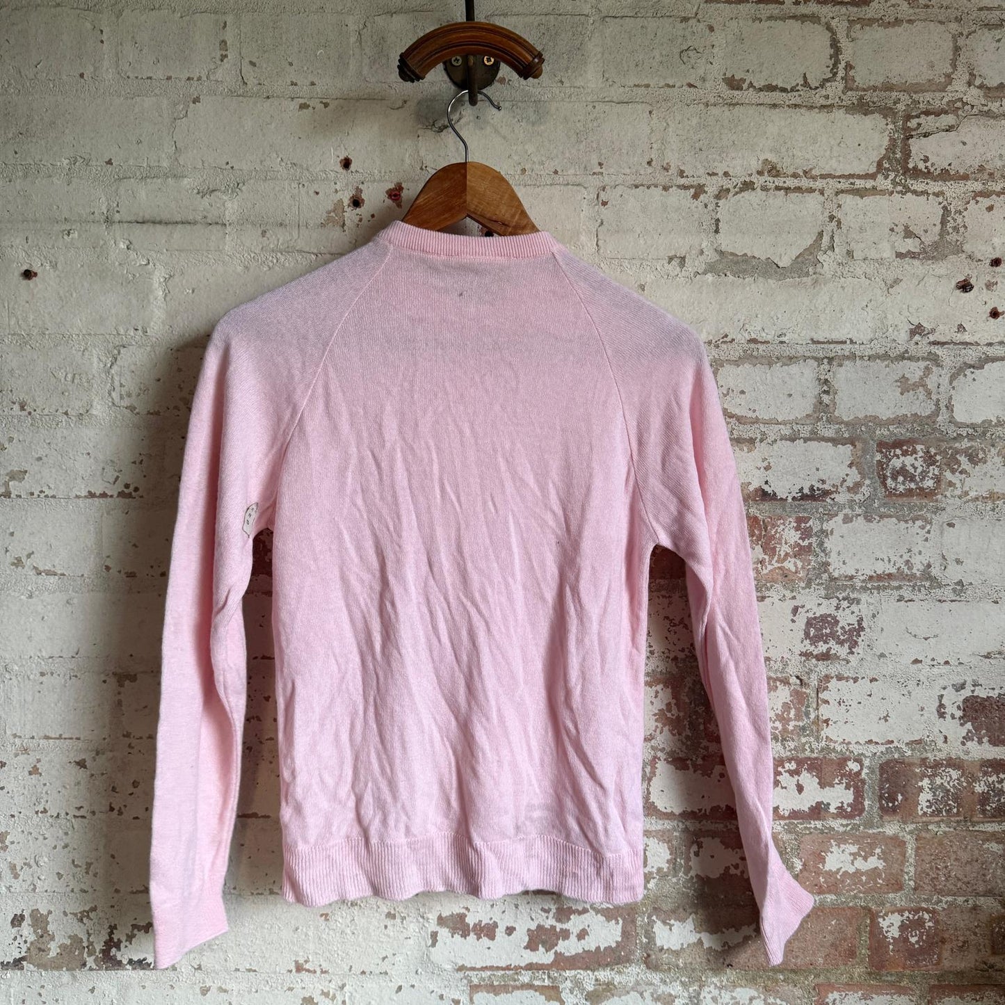 1970s Pink Knitted Button Cardigan Jumper