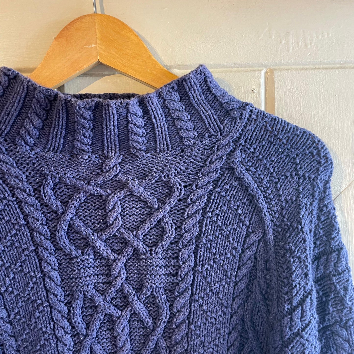 1990s Navy Cotton Argyle Knitted Jumper