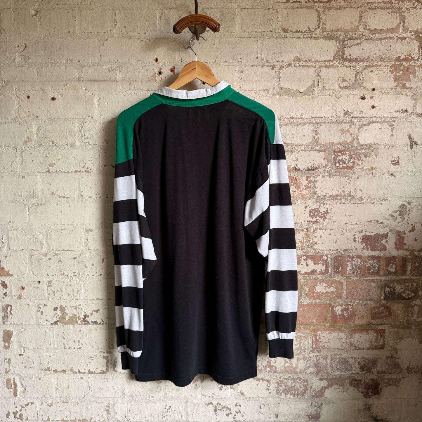 1980s Green Striped Rugby Shirt