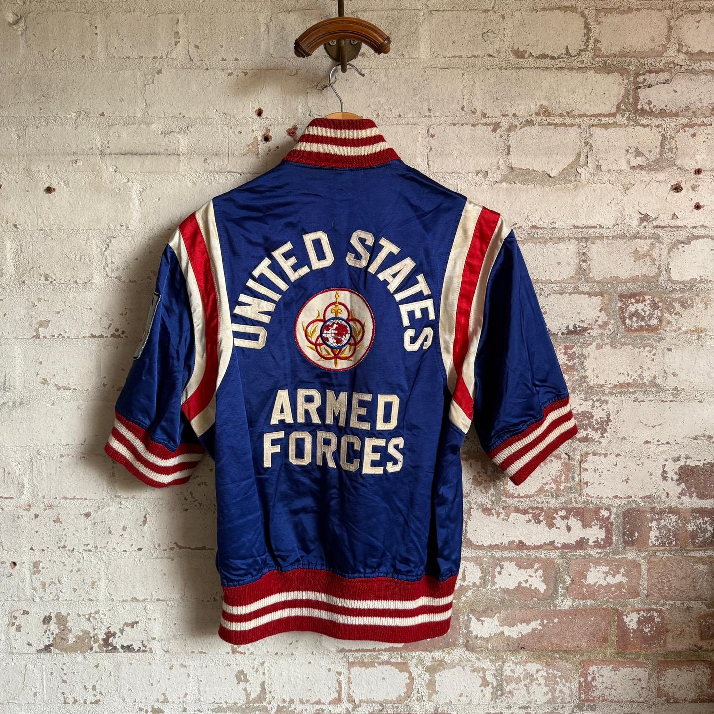 1950s Butwin US Military Satin Short Sleeved Varsity Jacket