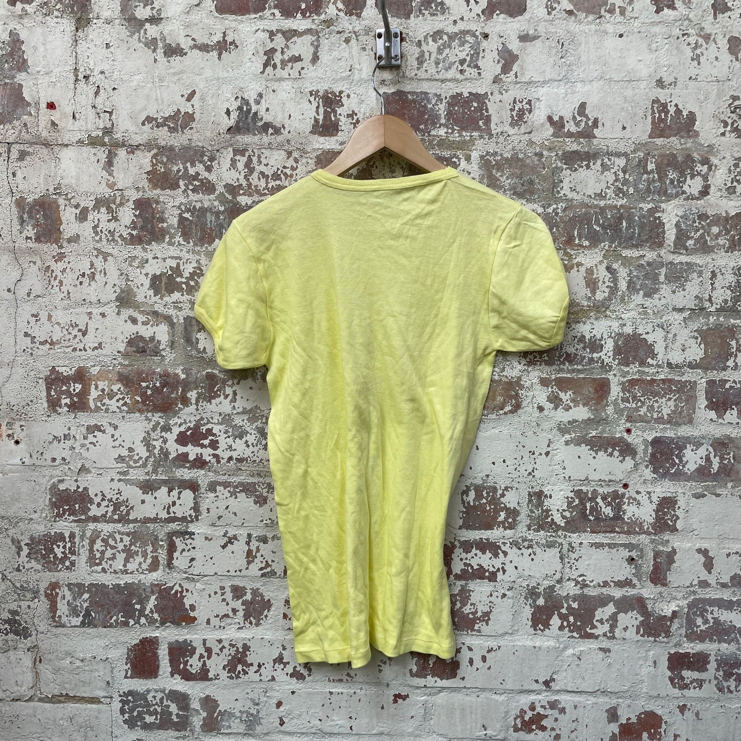 Vintage 1970s 1980s Yellow Blank T-Shirt Top
