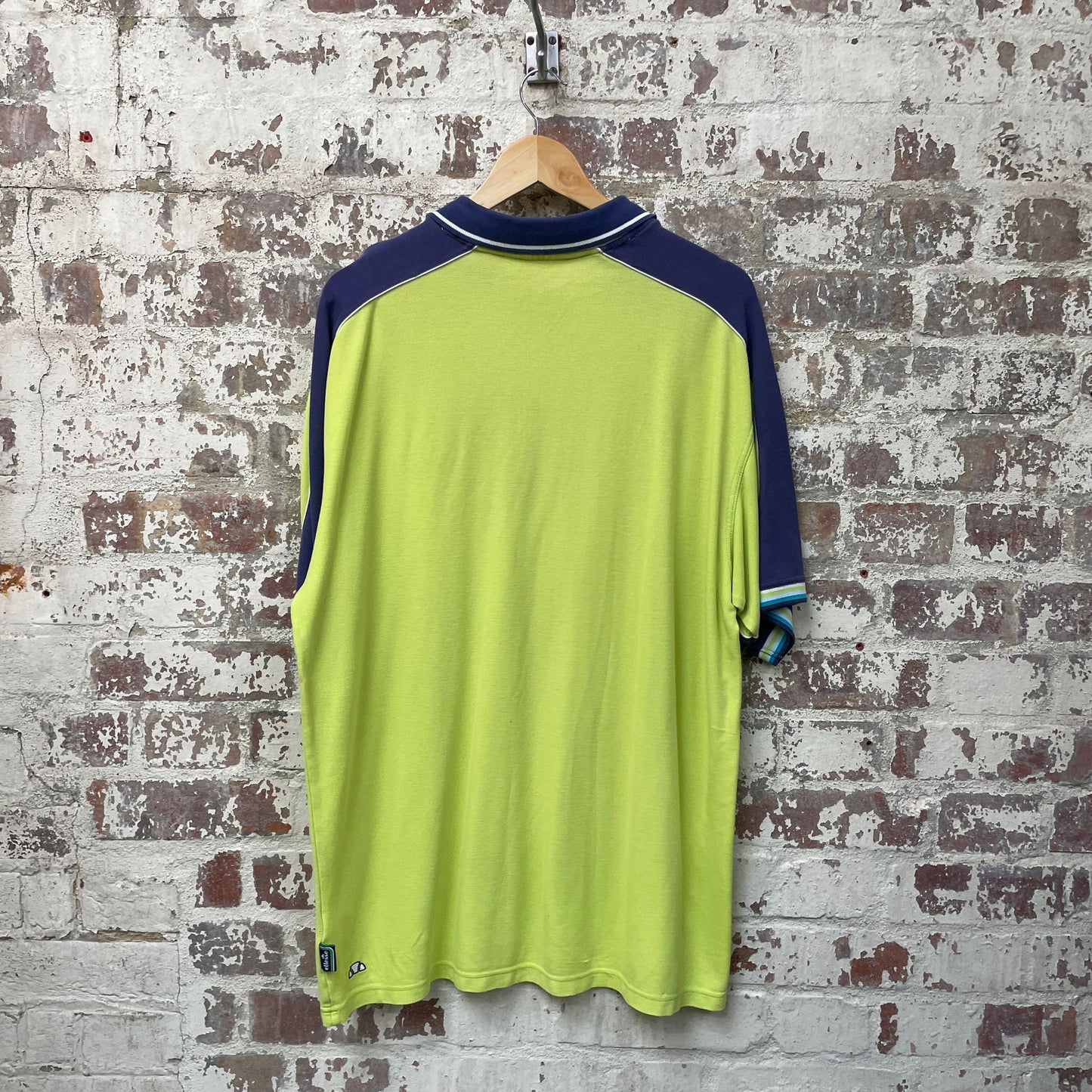Vintage 1990s Lime Green Ellesse Polo Shirt Top