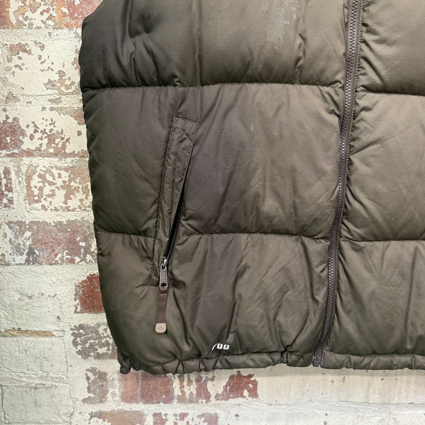 2000s Brown North Face Puffer Gilet Jacket
