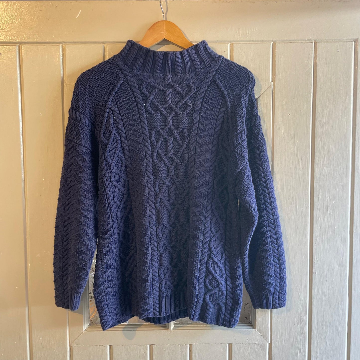 1990s Navy Cotton Argyle Knitted Jumper