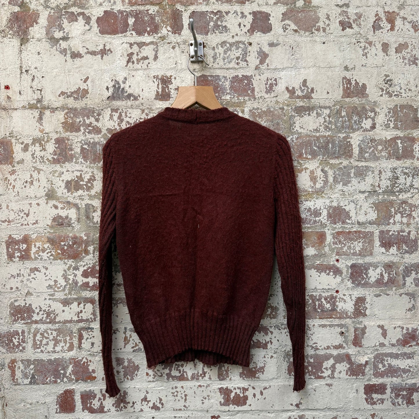 1970s Brown Knitted Patterned Jumper