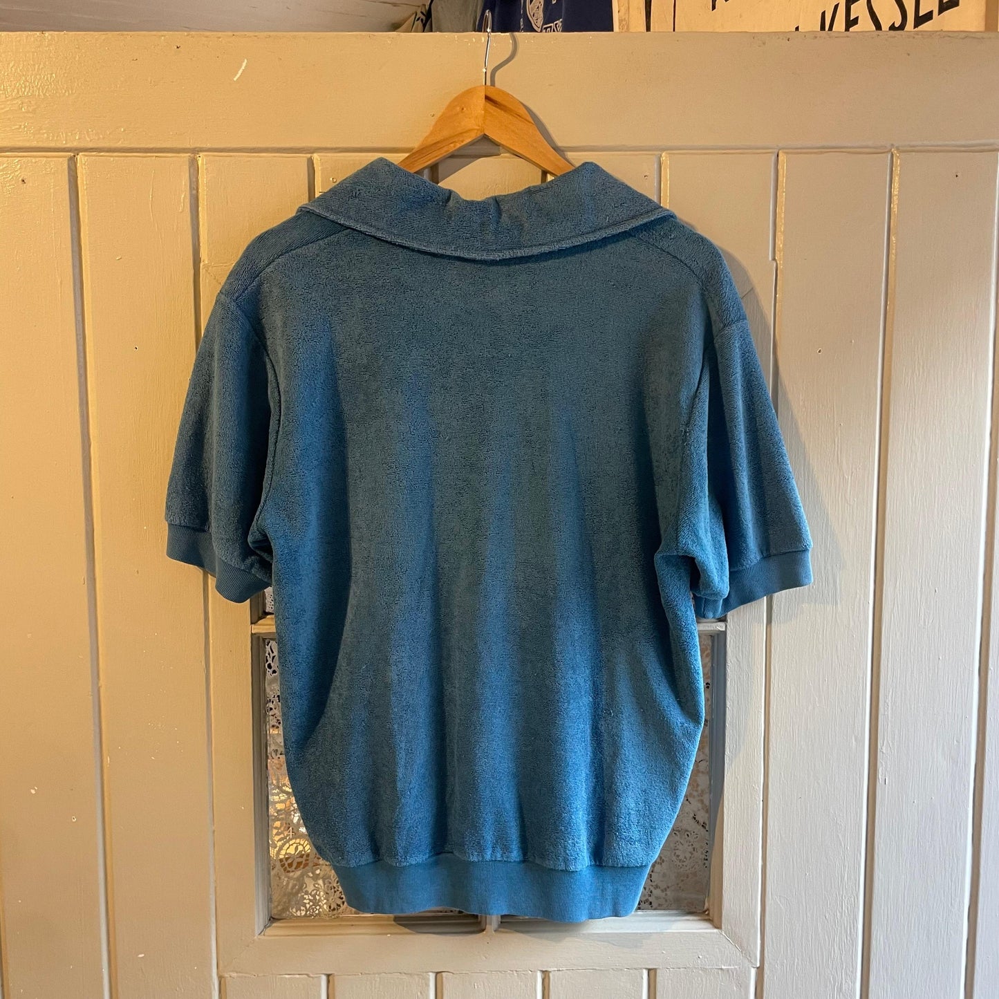 1970s Blue Towelling Jantzen Polo Shirt