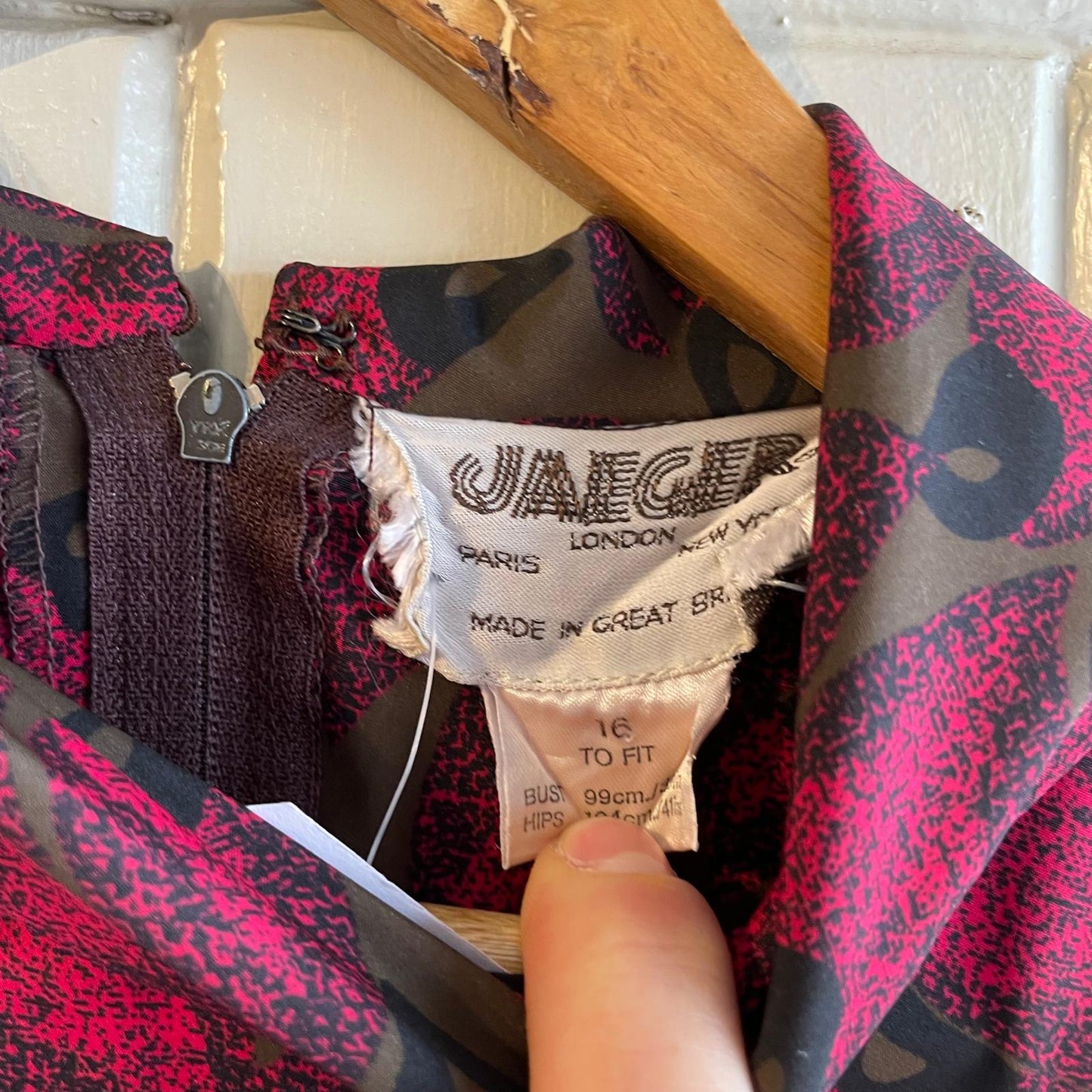 1970s Graphic Jaeger Purple Dress