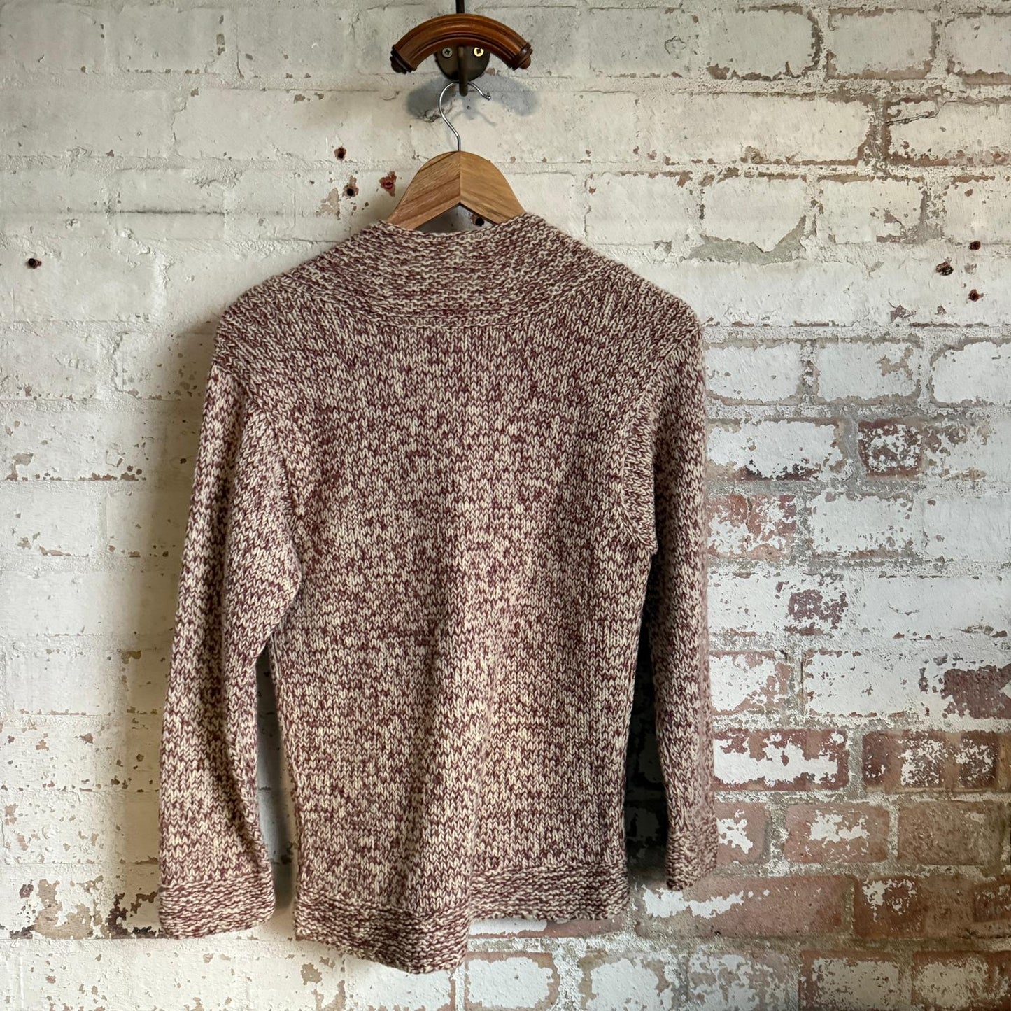 1950s Unusual Brown Knitted Button Pullover Jumper