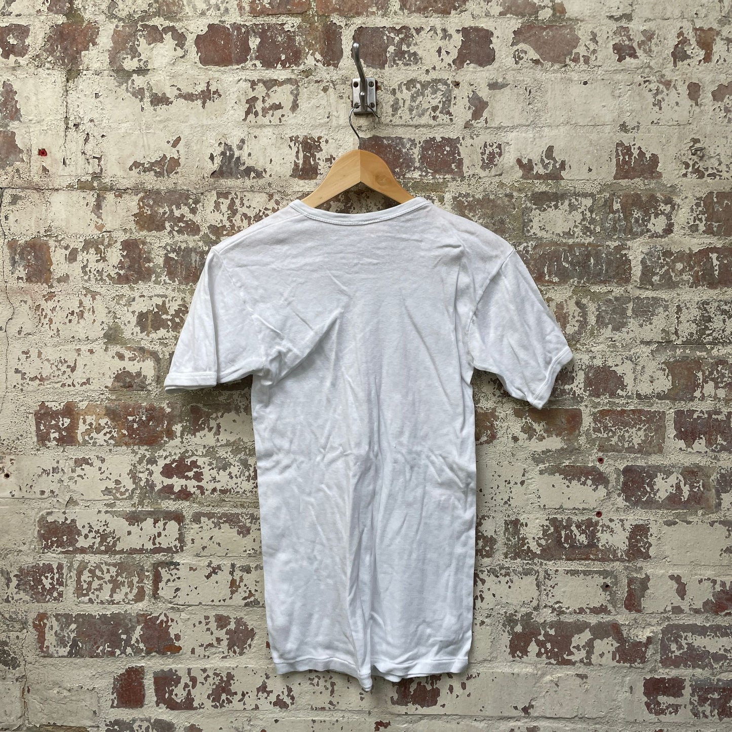Vintage 1970s 1980s White Blank Ringer T-Shirt