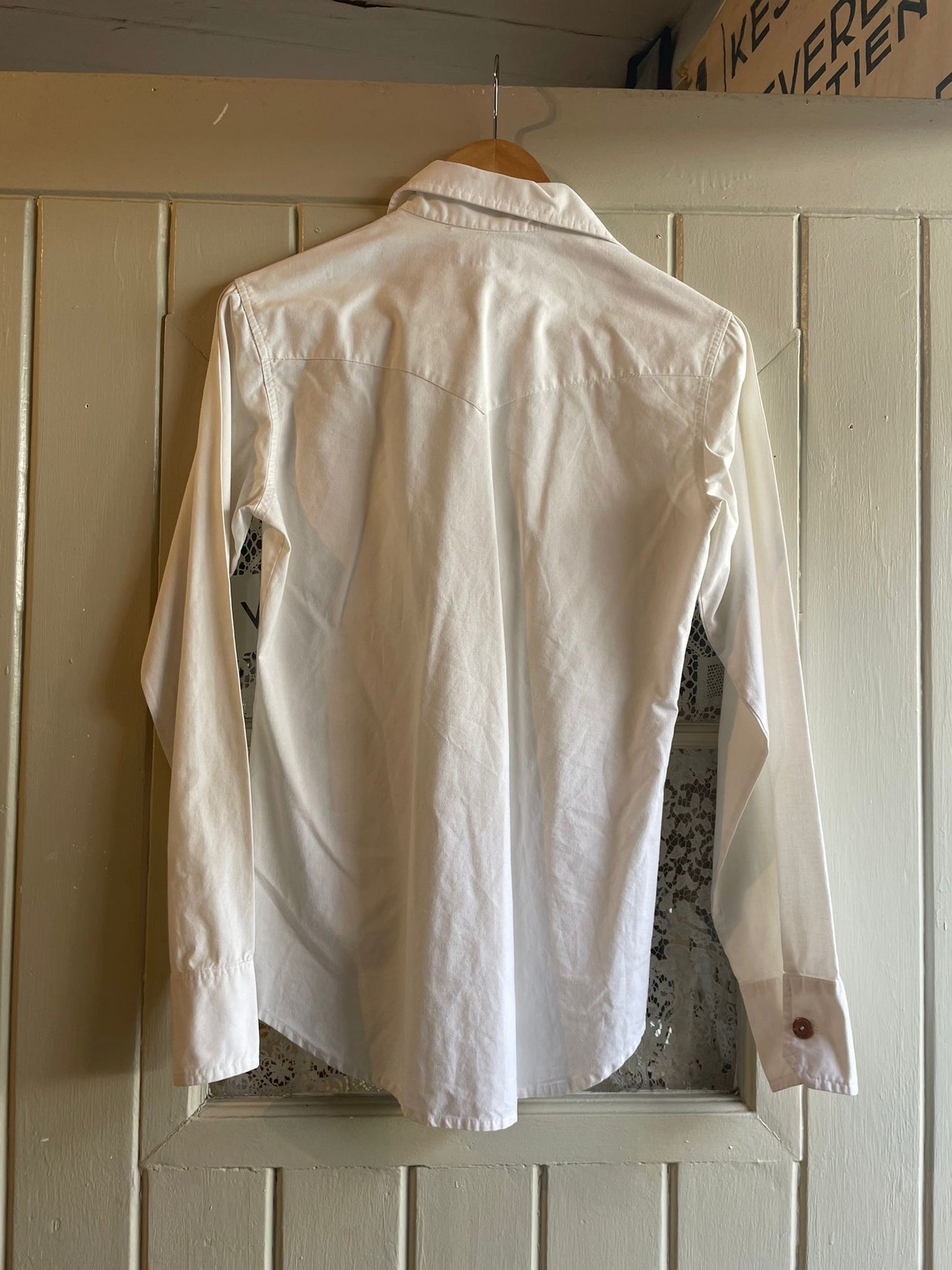 1980s White Western Cotton Lois Shirt