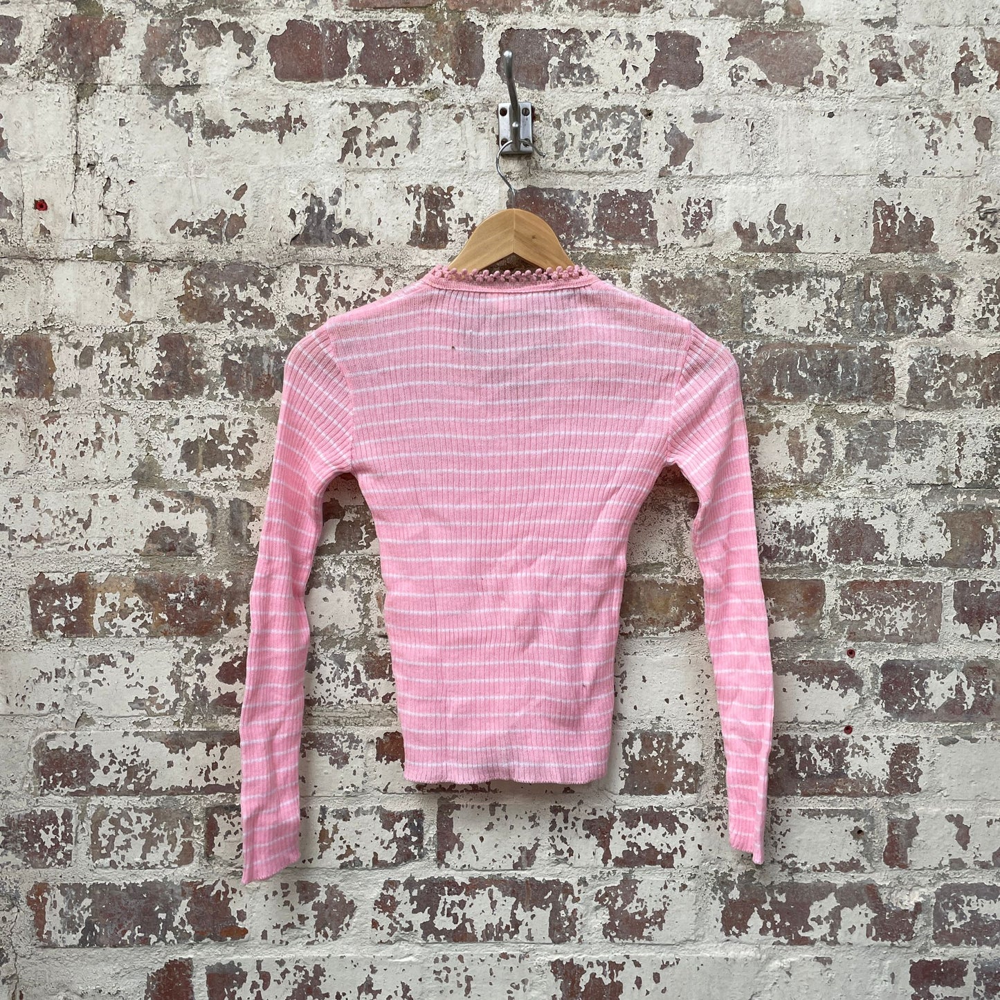 Vintage 1970s 1980s Pink Knitted Cardigan Jumper