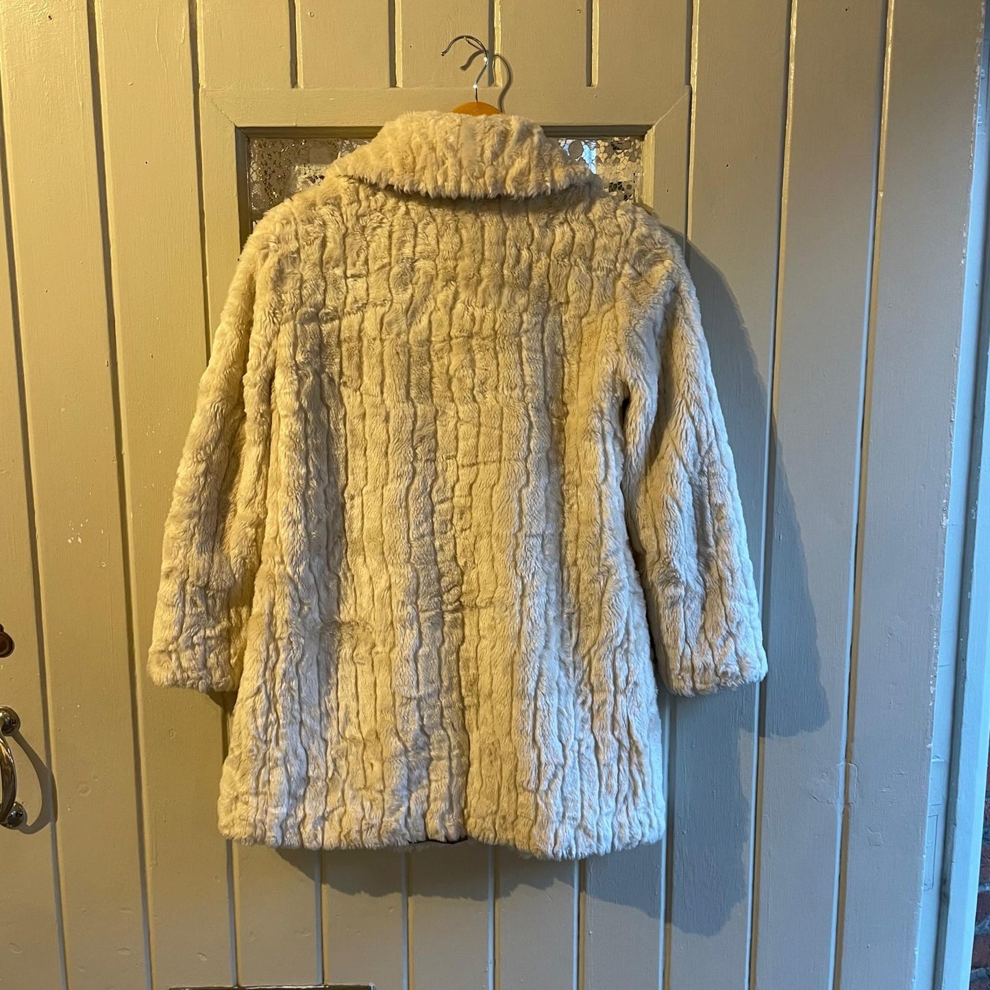 Vintage Cream Fur Collared Coat