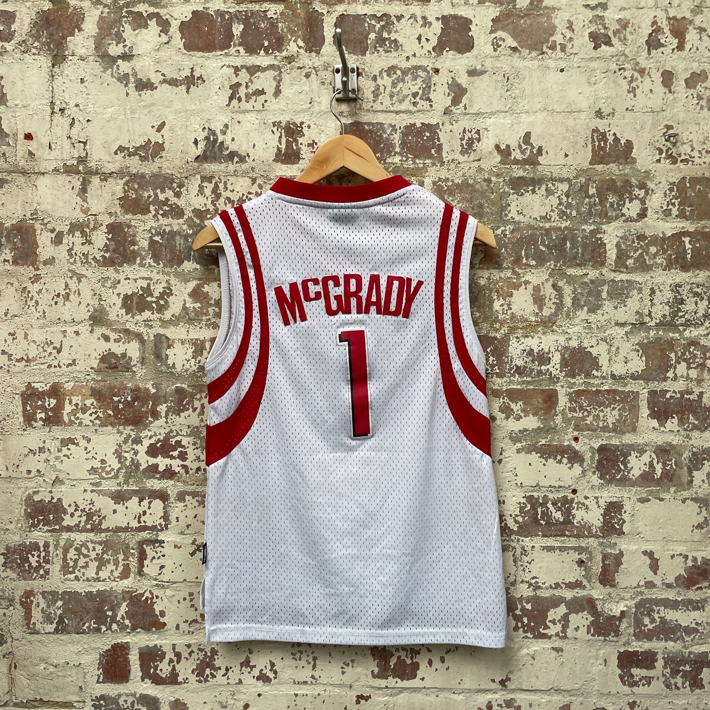 White and Red Adidas NBA Rockets Jersey Vest