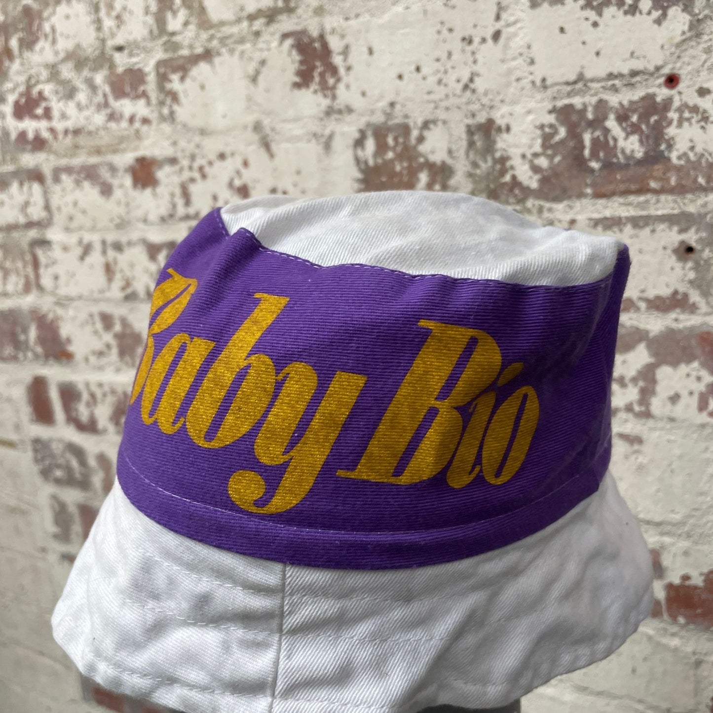 Vintage 1970s 1980s White Baby Bio Oil Bucket Hat