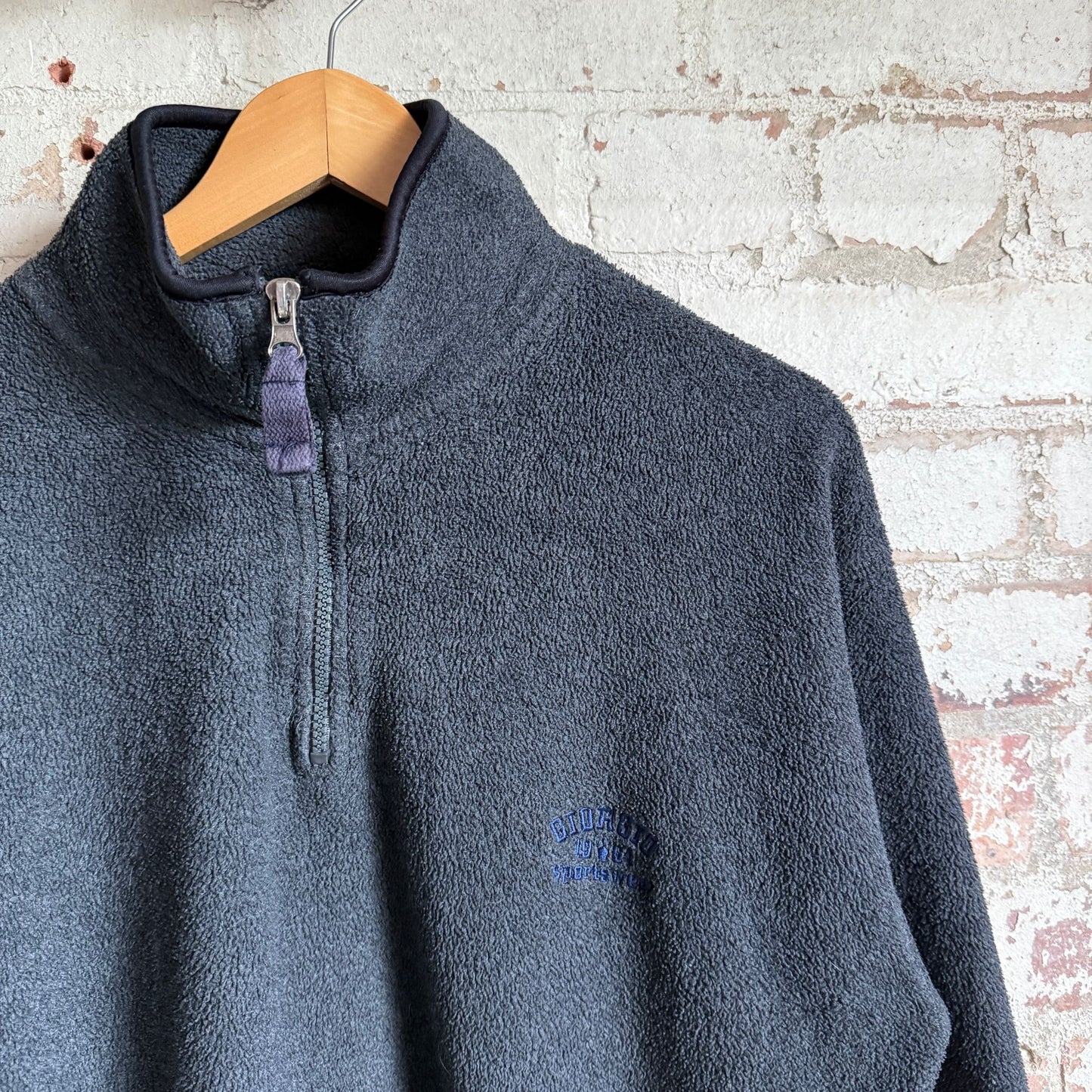 1990s Grey Georgio Zip Fleece Jumper