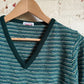 1970s Green St Michaels Knitted Striped Jumper