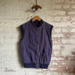 1980s Purple Reversible Cotton Knitted Gilet Jacket
