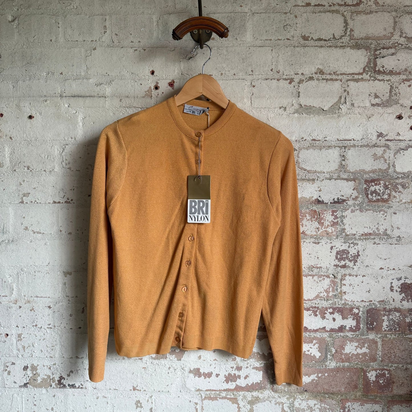 1970s Orange Knitted Cardigan Jumper