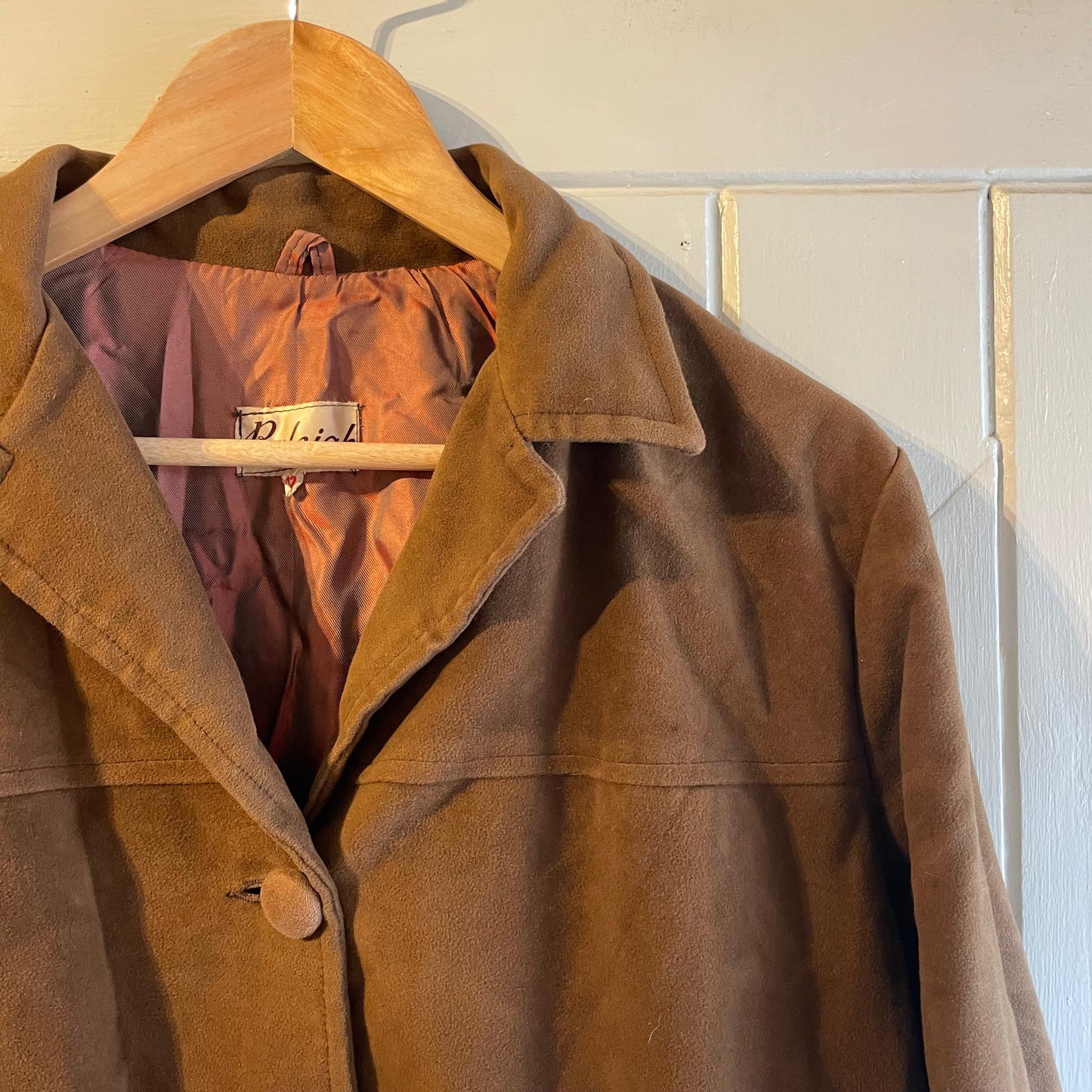 1950s Brown Suede Button British Jacket