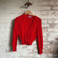 1950s Red Knitted Cardigan Jumper