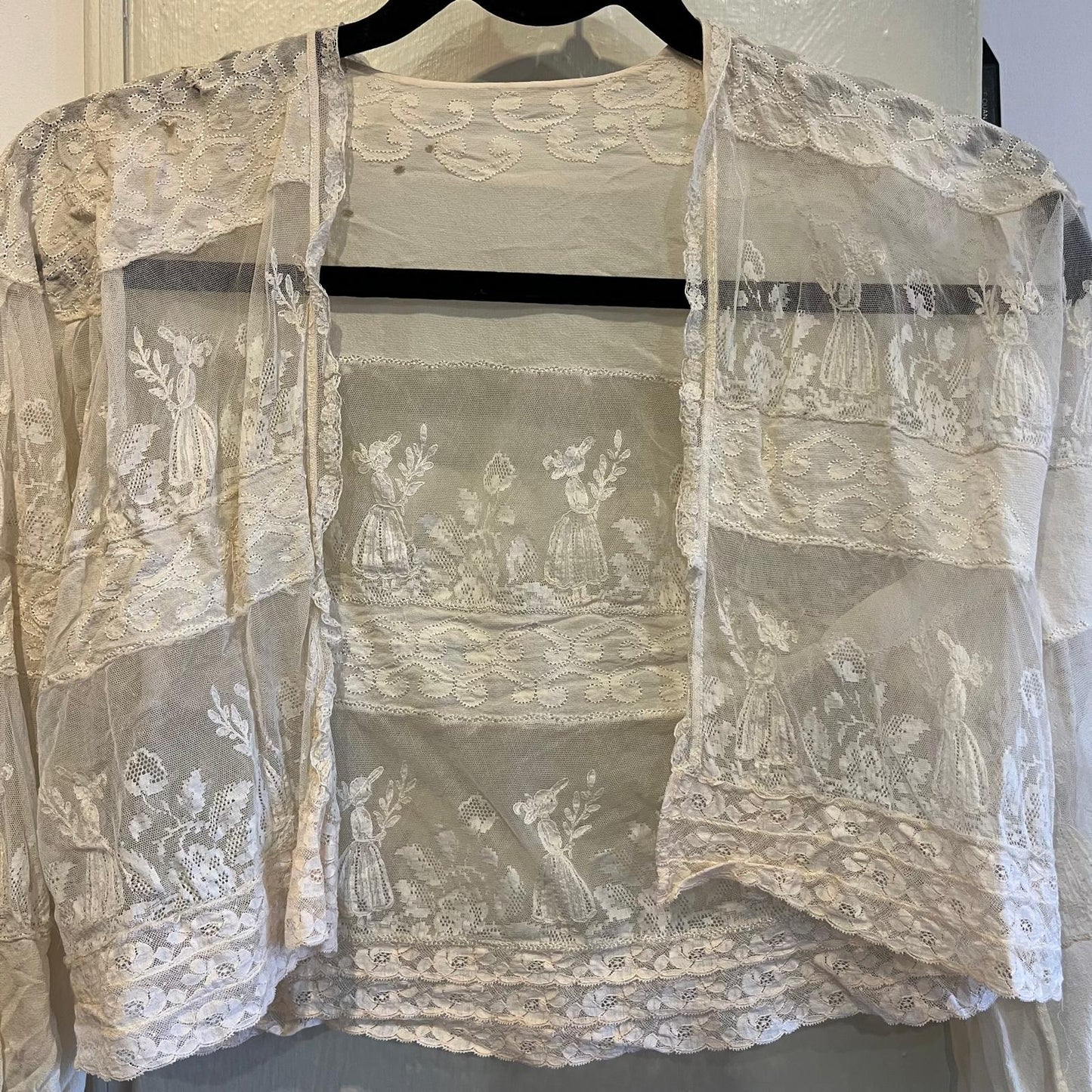 1920s 1930s White Victorian Lace Blouse