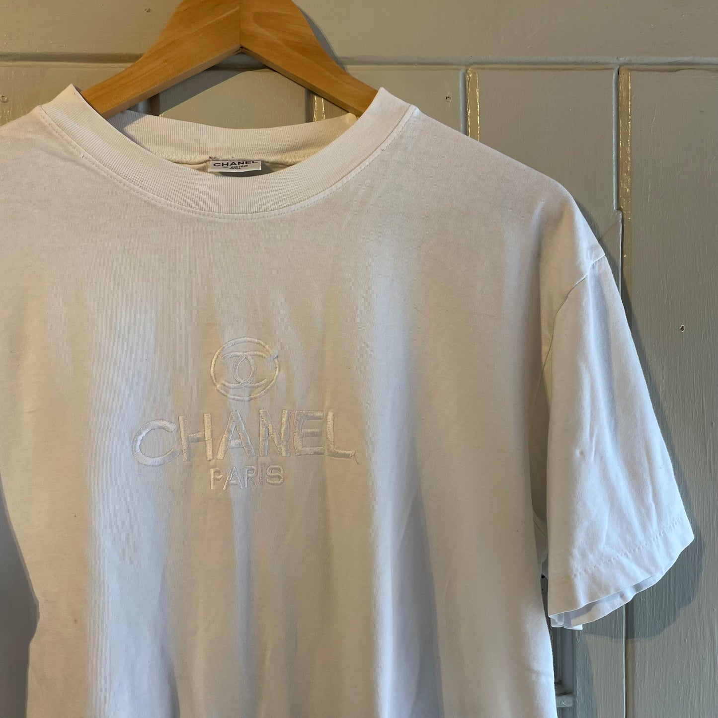1990s White Chanel Paris T-Shirt