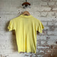 1970s Yellow Waffle Knitted British Polo Shirt Top