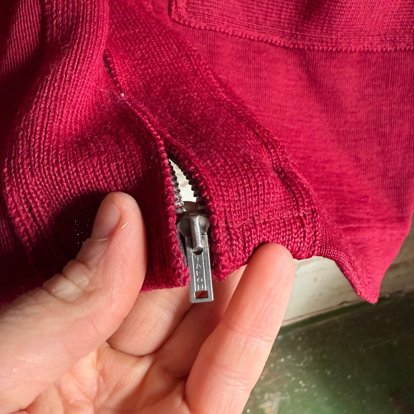 1950s Maroon Wool Shooting Cardigan Jumper