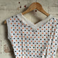 1950s White Polka Dot Towelling Vest Blouse