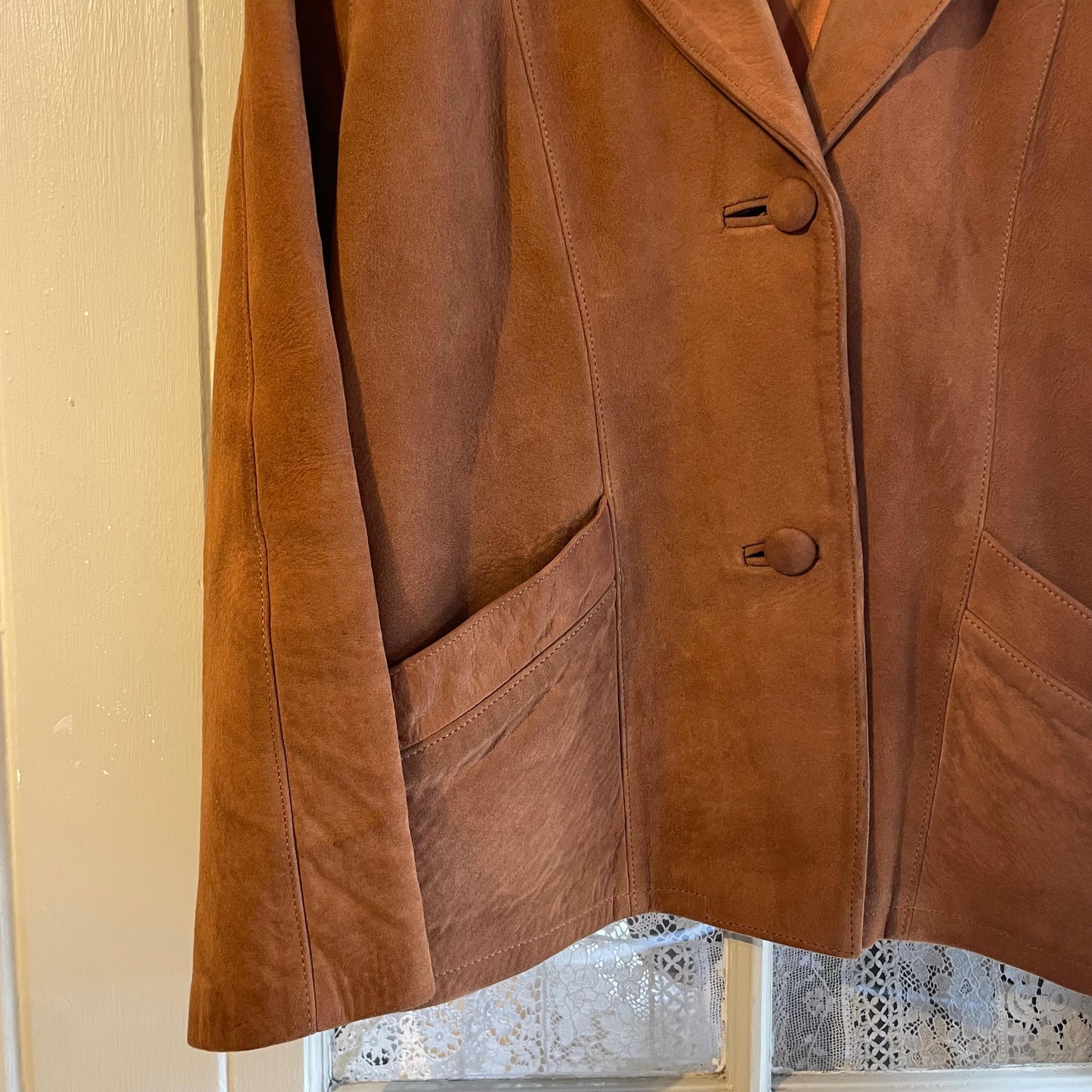 1960s Brown Suede Blazer Jacket Coat