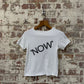 1970s White Graphic ‘Now’ T-shirt