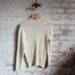 1970s Cream Cable Knitted Jumper