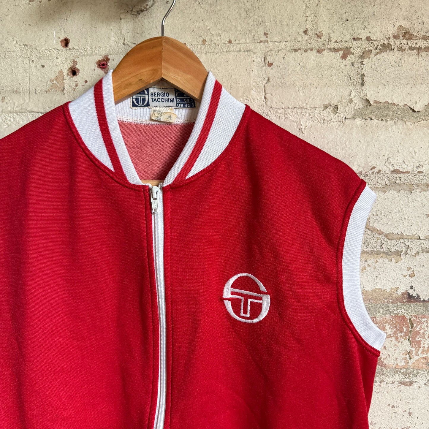 1980s Red Sergio Tacchini Zip Up Track Jacket