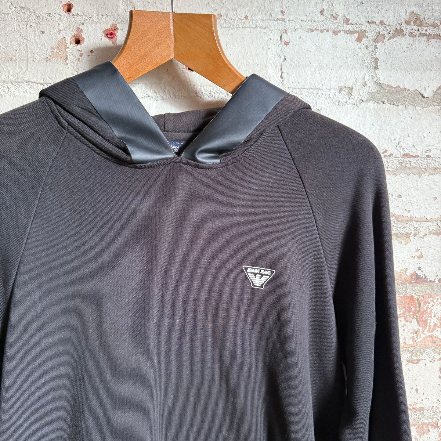 1990s Black Georgio Armani Hoodie Jumper