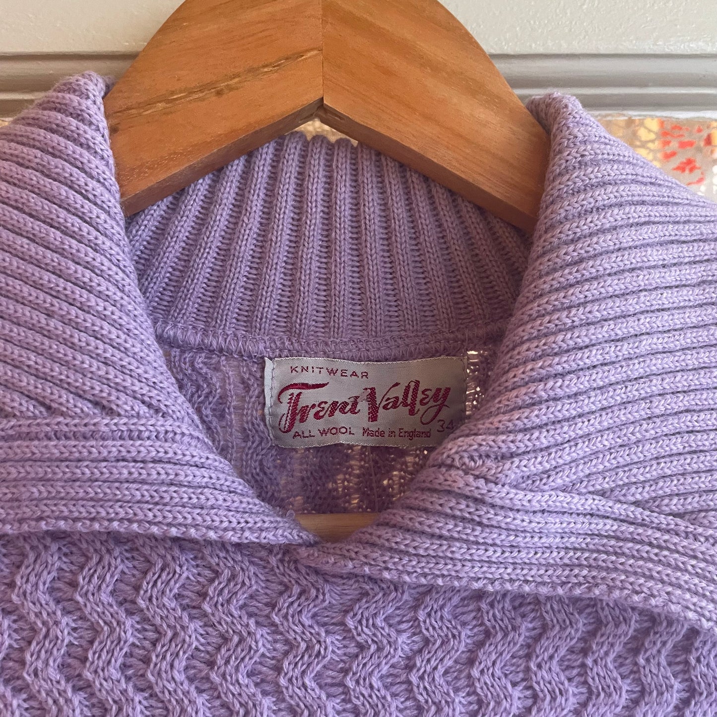 1950s Lilac Purple Wool Knitted Jumper