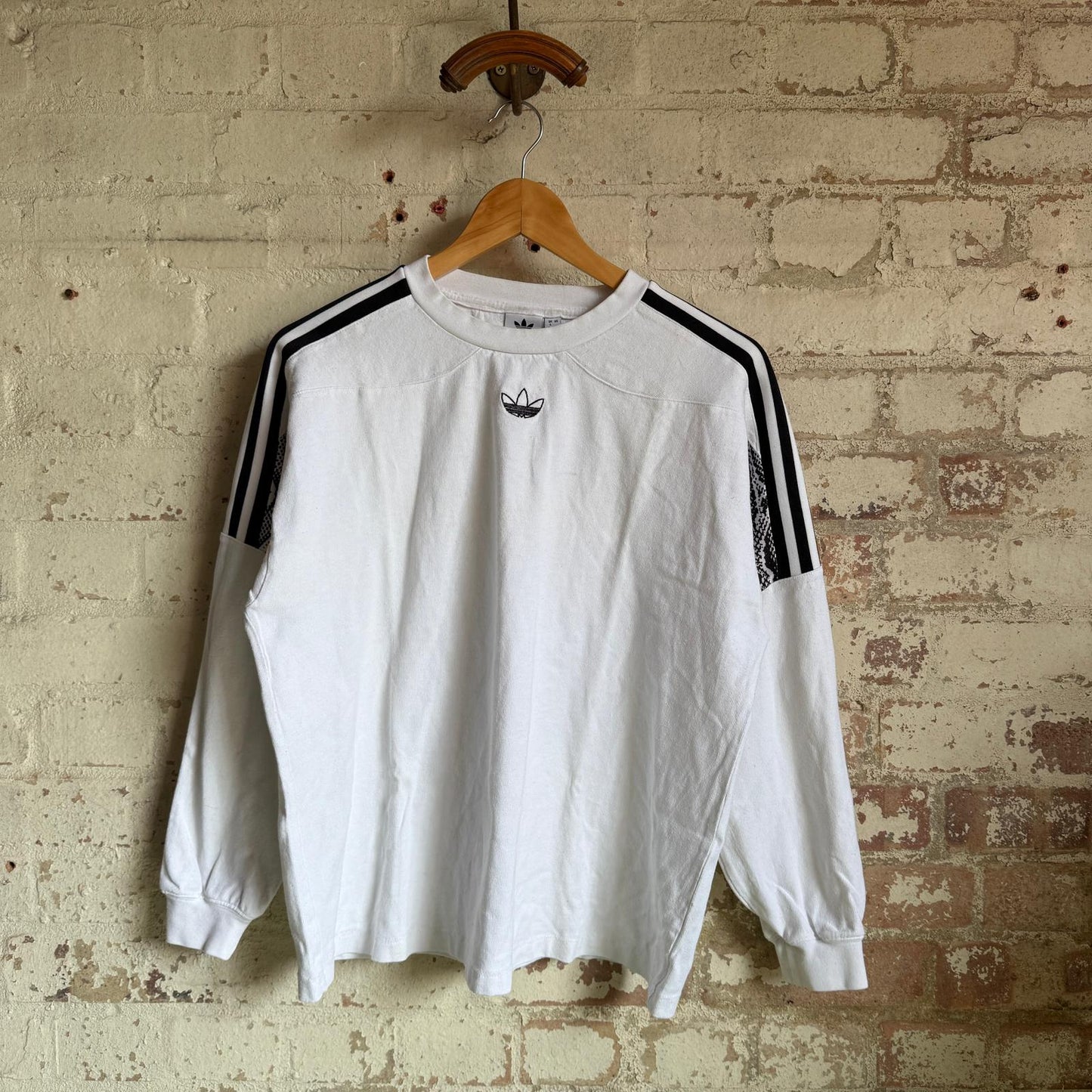 White Adidas Embroidered Sweatshirt Jumper