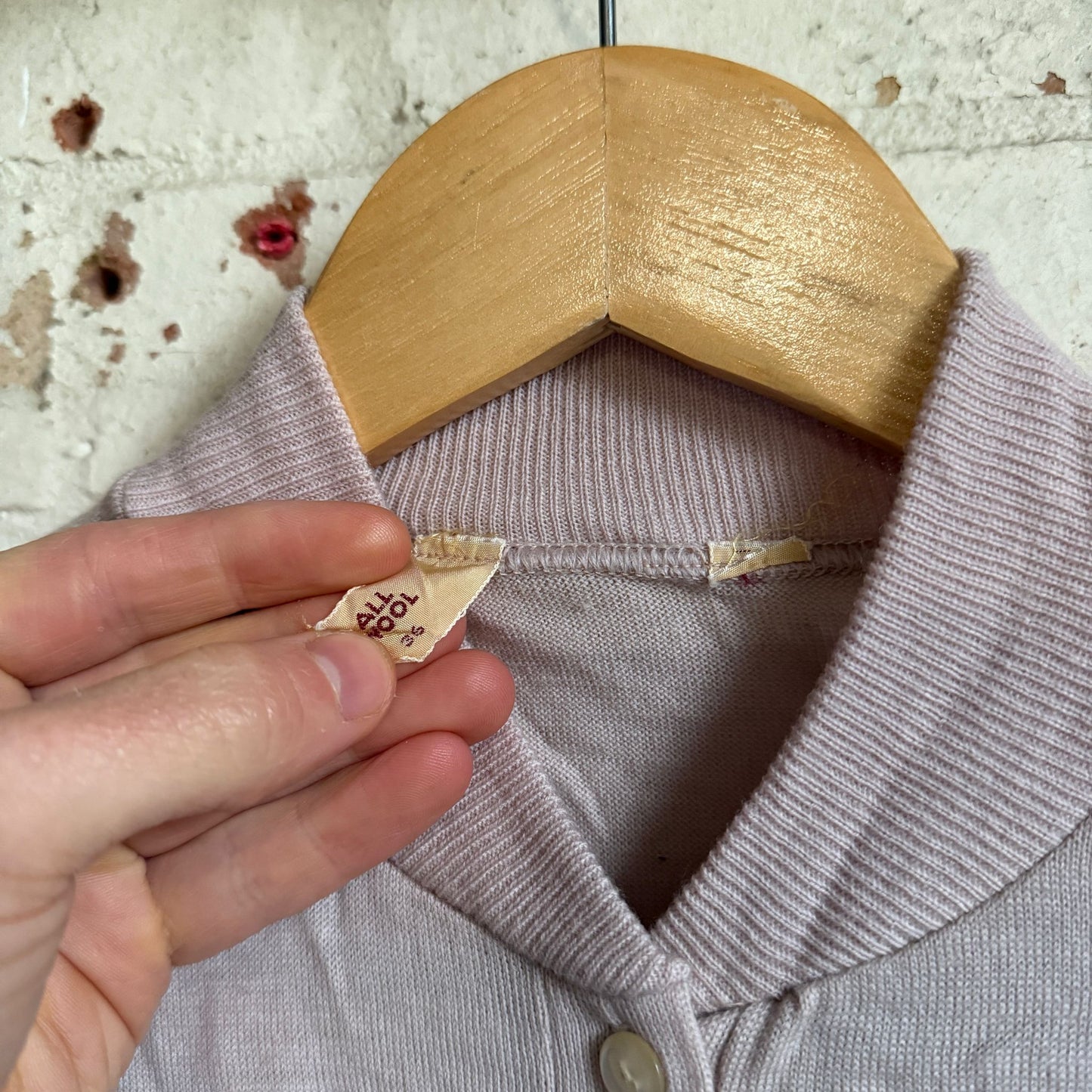 1940s Beige Knitted Wool British Cardigan Jumper