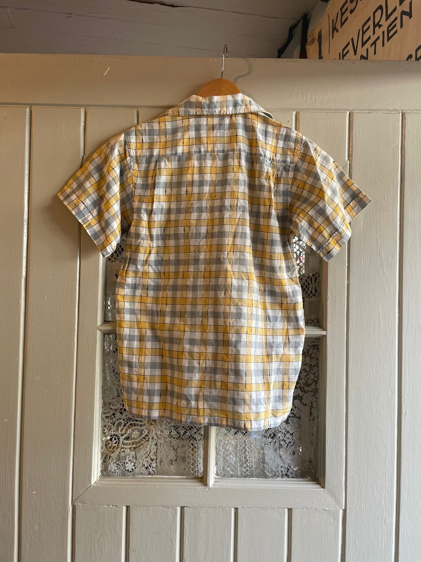1960s Check Ivy League Loop Collar Leisure Shirt