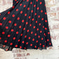 1980s Black and Red Polka Dot Pleated Skirt