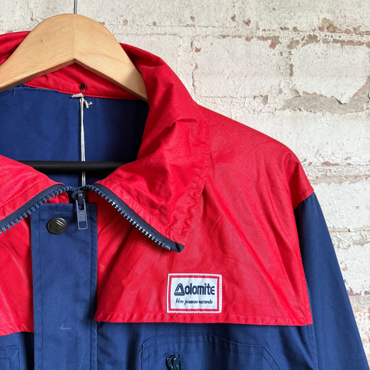 1980s Red and Navy Dolomite Ski Jacket