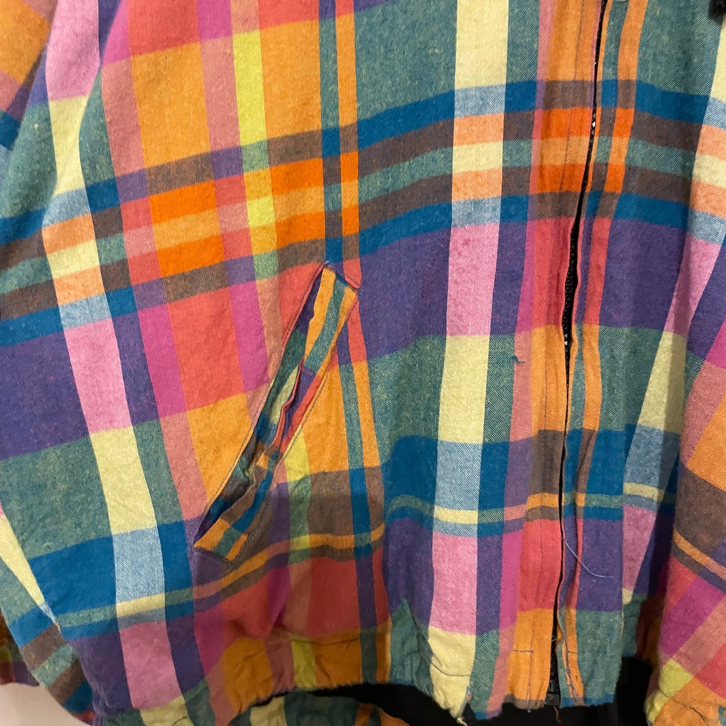 1970s Multi Coloured Zip Up Cotton Hoodie