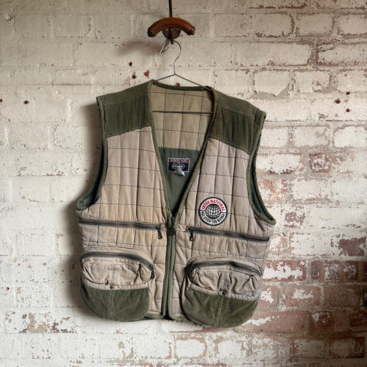 1970s Padded Unusual Design Gilet Jacket