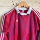 1980s Red Graphic Adidas Football Template Long Sleeve Top