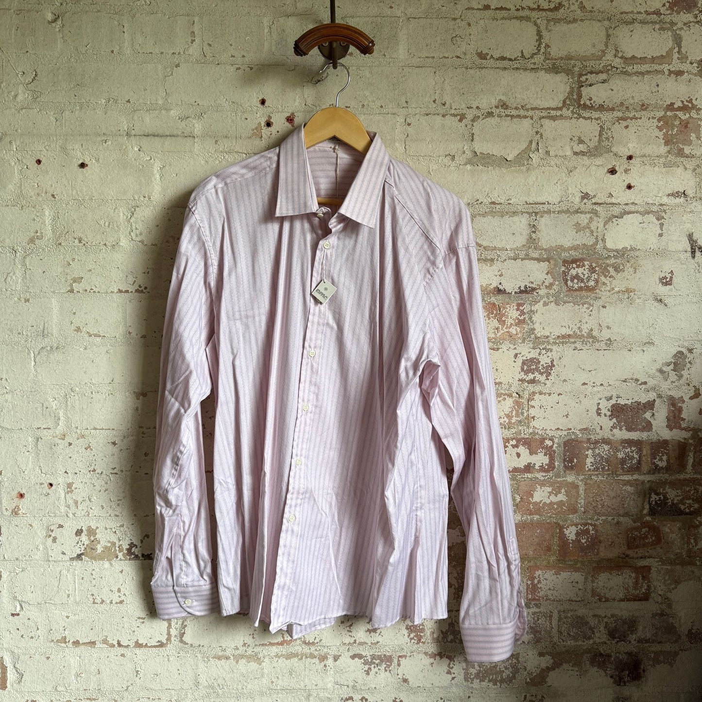 1980s Pink Italian Cotton Striped Shirt