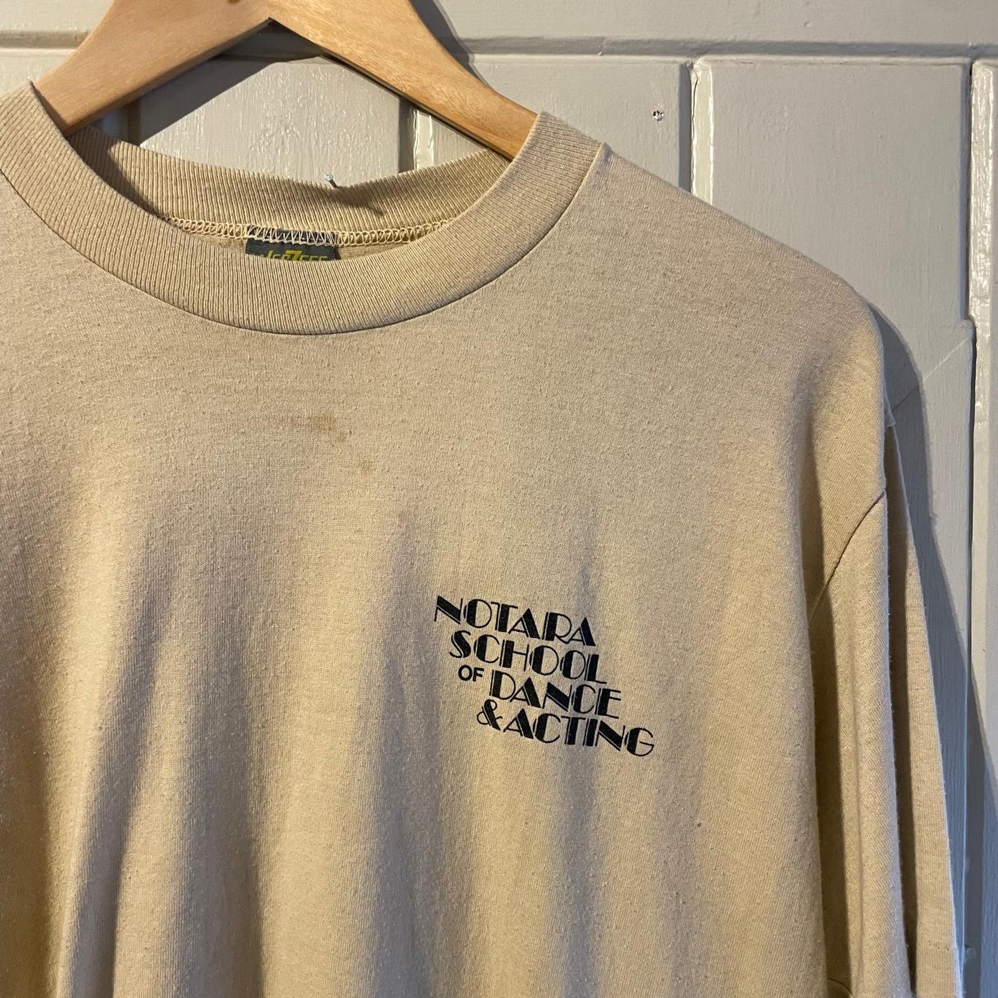 1970s Beige School Of dancing Graphic T-Shirt