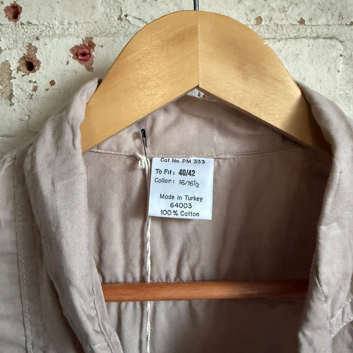 1980s Beige Cotton Detail Button Shirt