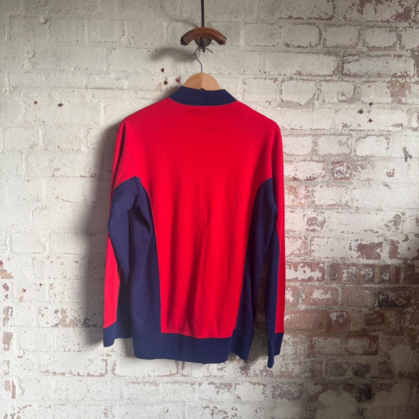 1970s Red and Navy Zip Up Track Jacket
